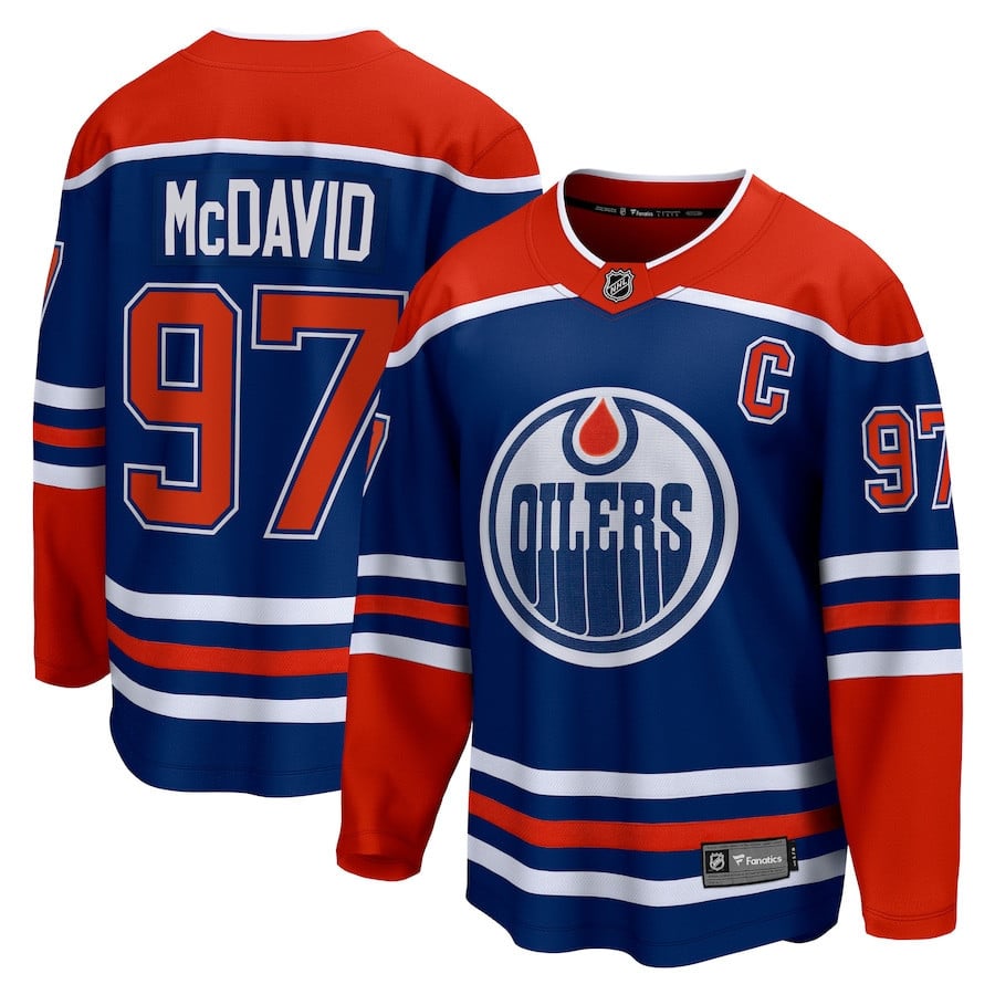 Connor McDavid 97 Edmonton Oilers Home Breakaway Navy NHL Jersey Men's