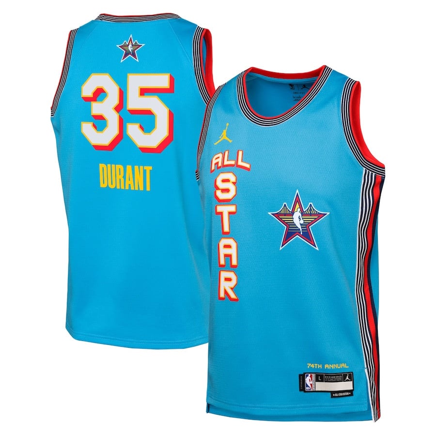 Kevin Durant 35 All Star Swingman Tea Light Blue NBA Jersey Youth