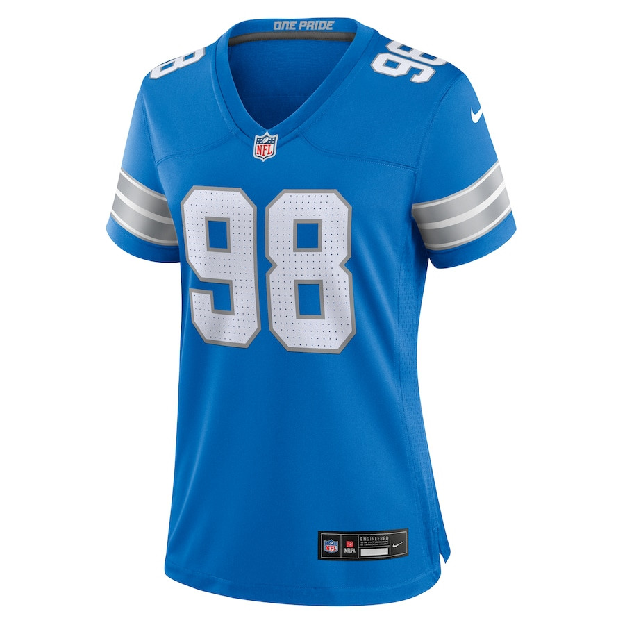D.J. Reader 98 Detroit Lions Team Game Blue NFL Jersey Women's