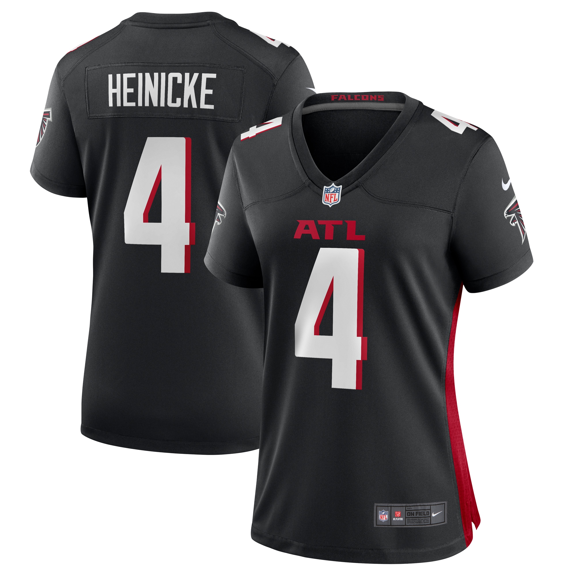 Atlanta Falcons Taylor Heinicke Black Game Player NFL Jersey Women's