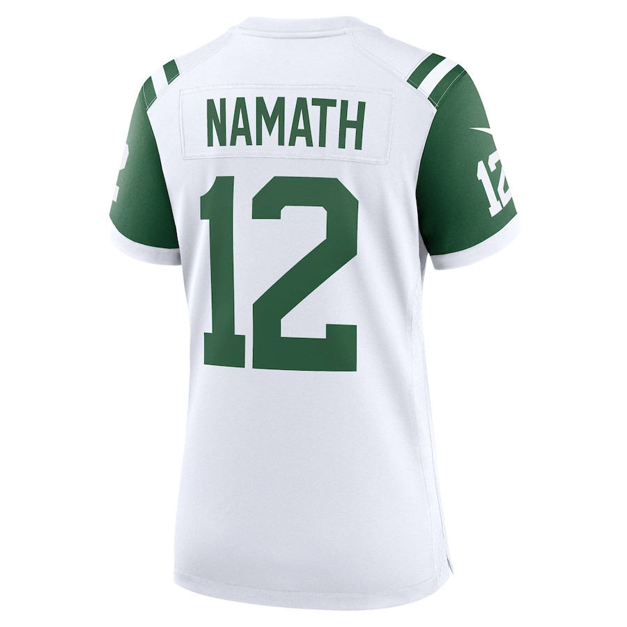 Joe Namath 12 New York Jets Classic Alternate Retired Player Game White NFL Jersey Women's