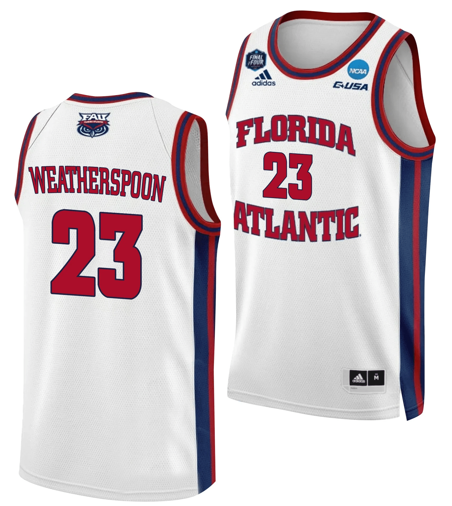 Brandon Weatherspoon 23 FAU Owls 2023 Final Four White NCAA Jersey Men's