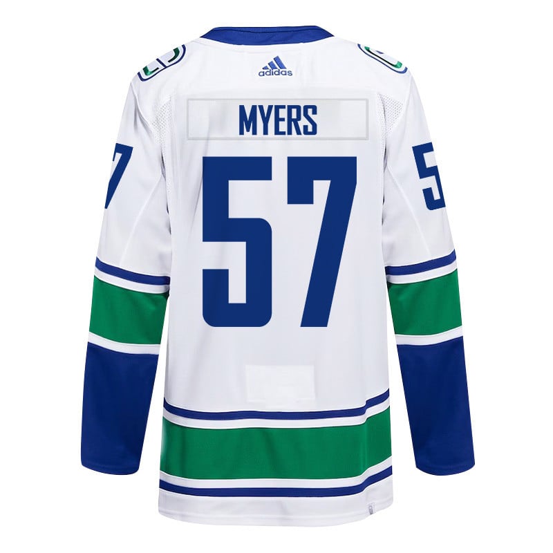 Tyler Myers 57 Vancouver Canucks 2024 Playoffs Patch Away White NHL Jersey Men's