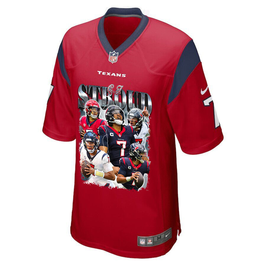 C.J. Stroud 7 Houston Texans The Gunslinger Game Red NFL Jersey Men's