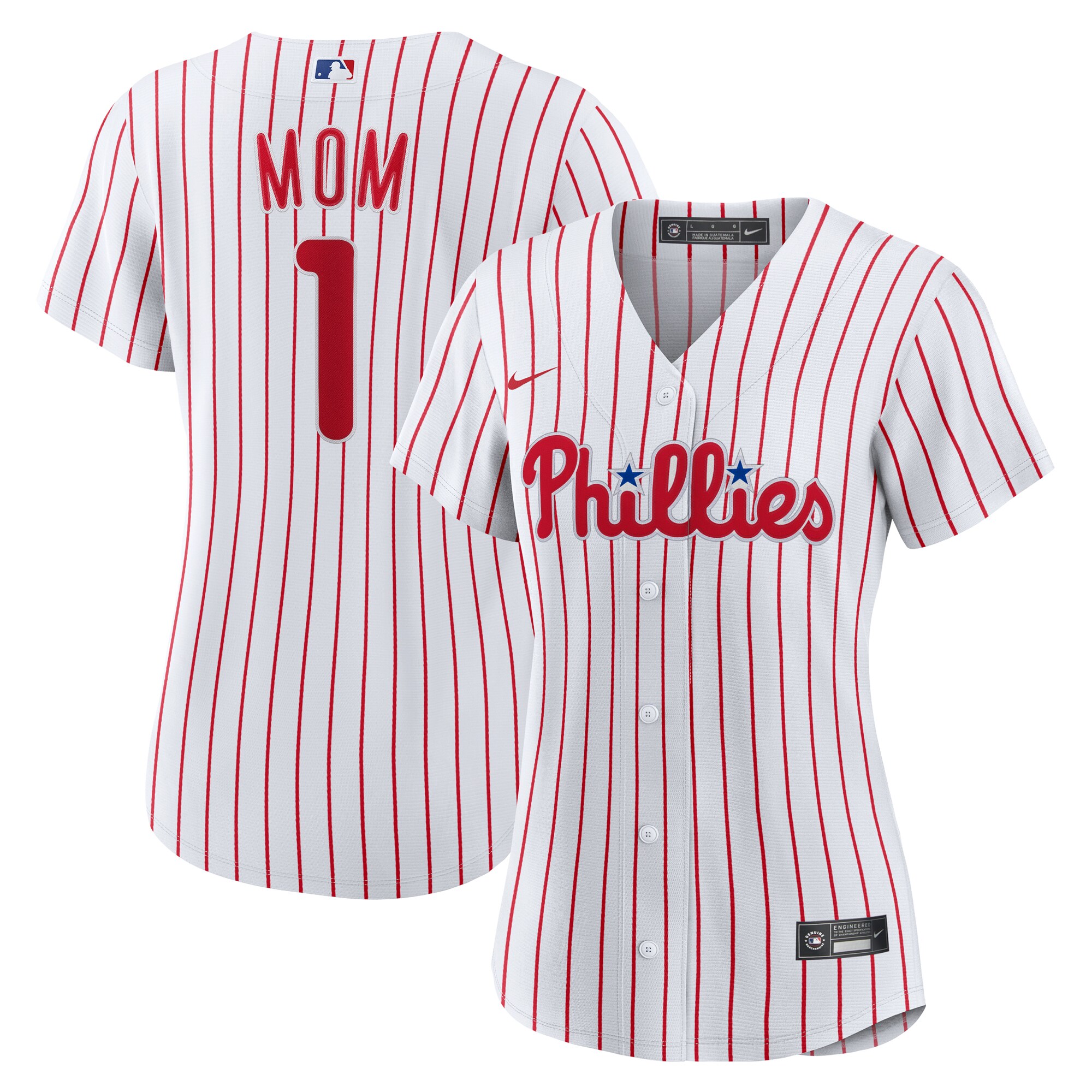 Philadelphia Phillies White #1 Mom Home MLB Jersey Women's