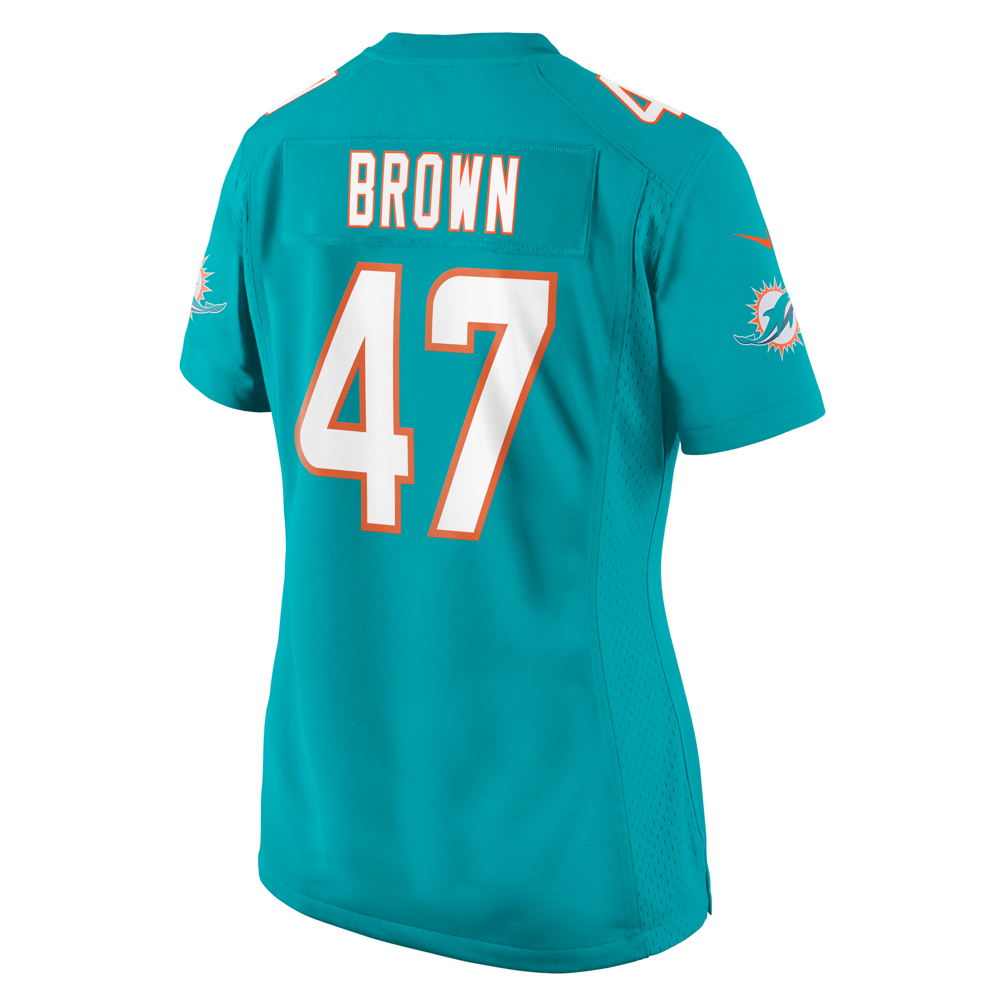 Miami Dolphins Cam Brown Aqua Game NFL Jersey Women's