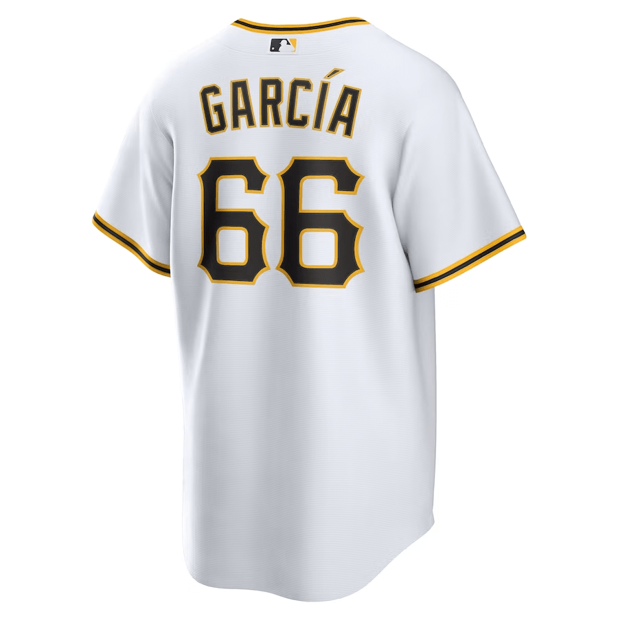Jarl?n Garc?a 66 Pittsburgh Pirates Home White MLB Jersey Men's
