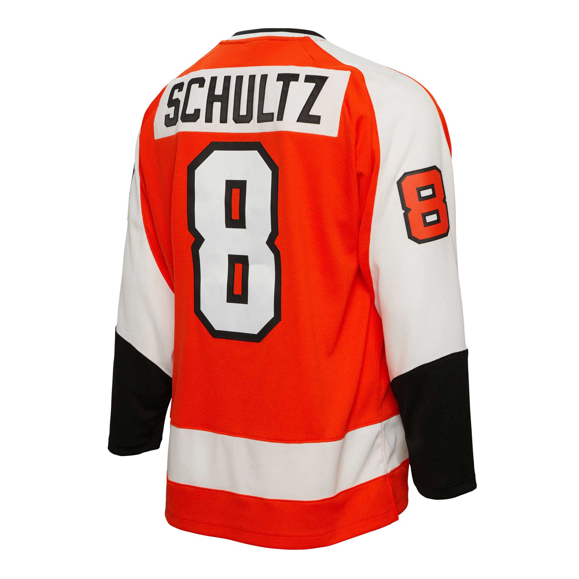 Philadelphia Flyers Dave Schultz Mitchell Ness Orange 1974/75 Blue Line Player NHL Jersey Men's