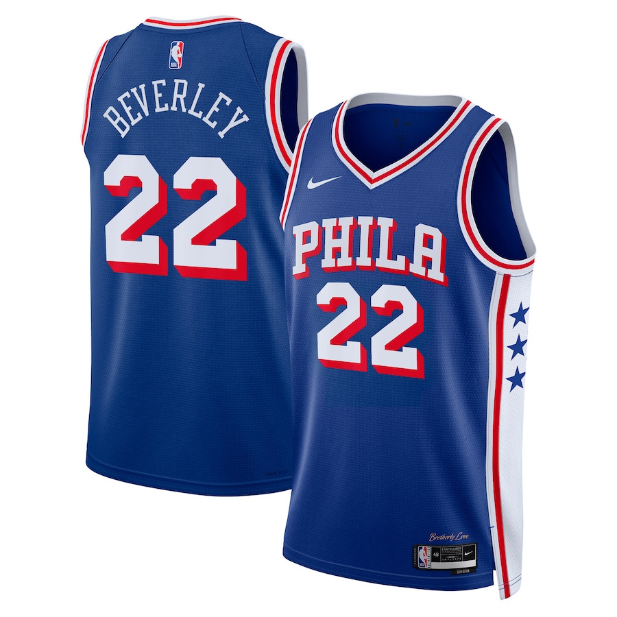 Patrick Beverley 22 Philadelphia 76ers 2023/24 Swingman Icon Edition Royal NBA Jersey Men's