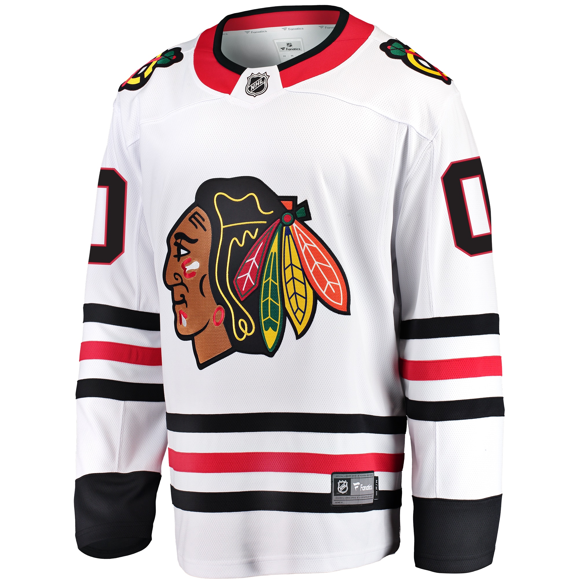 Chicago Blackhawks White Away Breakaway Custom NHL Jersey Men's