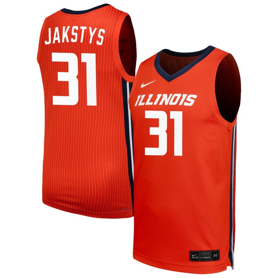 Jason Jakstys 31 Illinois Fighting Illin Unisex NIL Orange NCAA Jersey Unisex