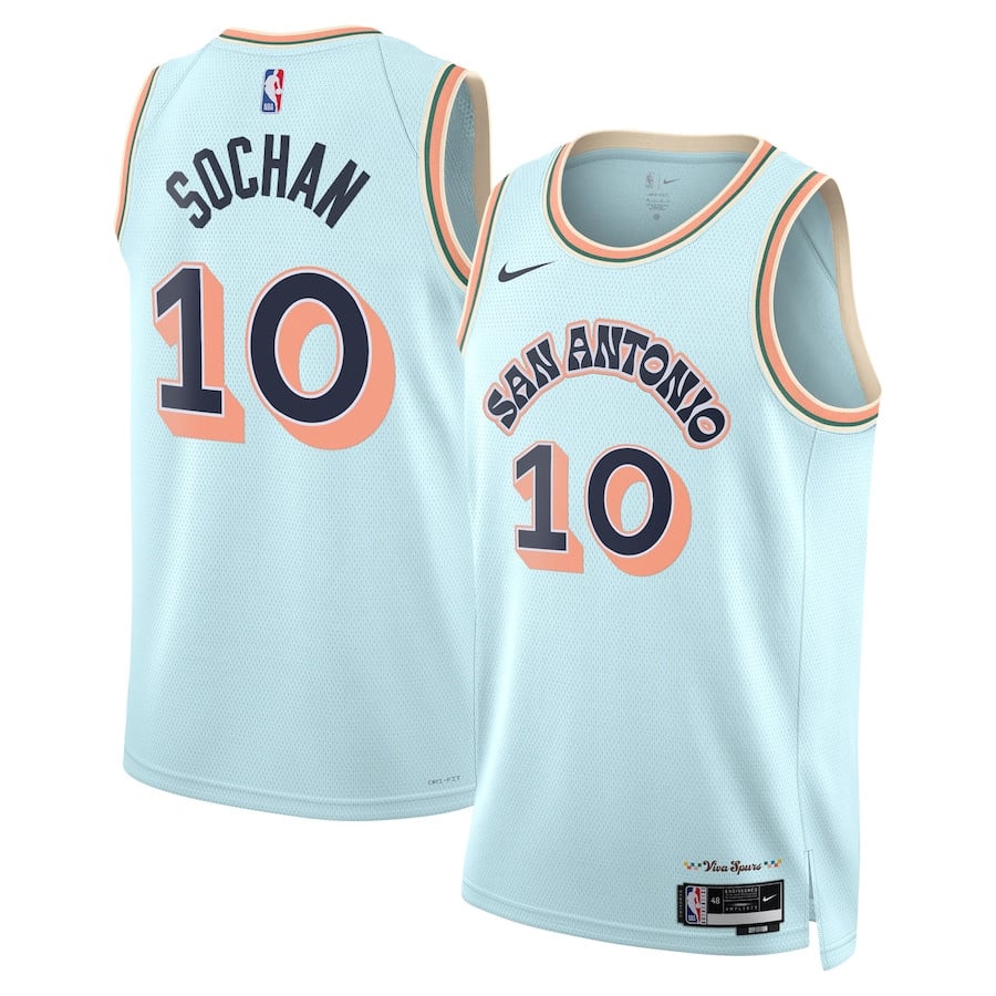Jeremy Sochan 10 San Antonio Spurs Unisex 2024/25 Swingman Player City Edition Light Blue NBA Jersey Unisex