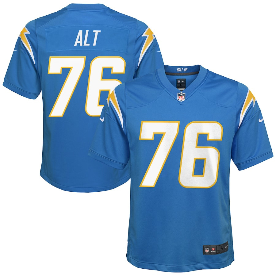 Joe Alt 76 Los Angeles Chargers Player Game Powder Blue NFL Jersey Youth