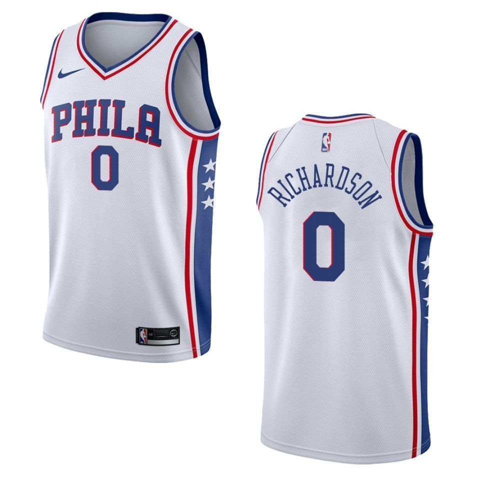 Philadelphia 76ers 0 Josh Richardson Association Swingman White NBA Jersey Men's