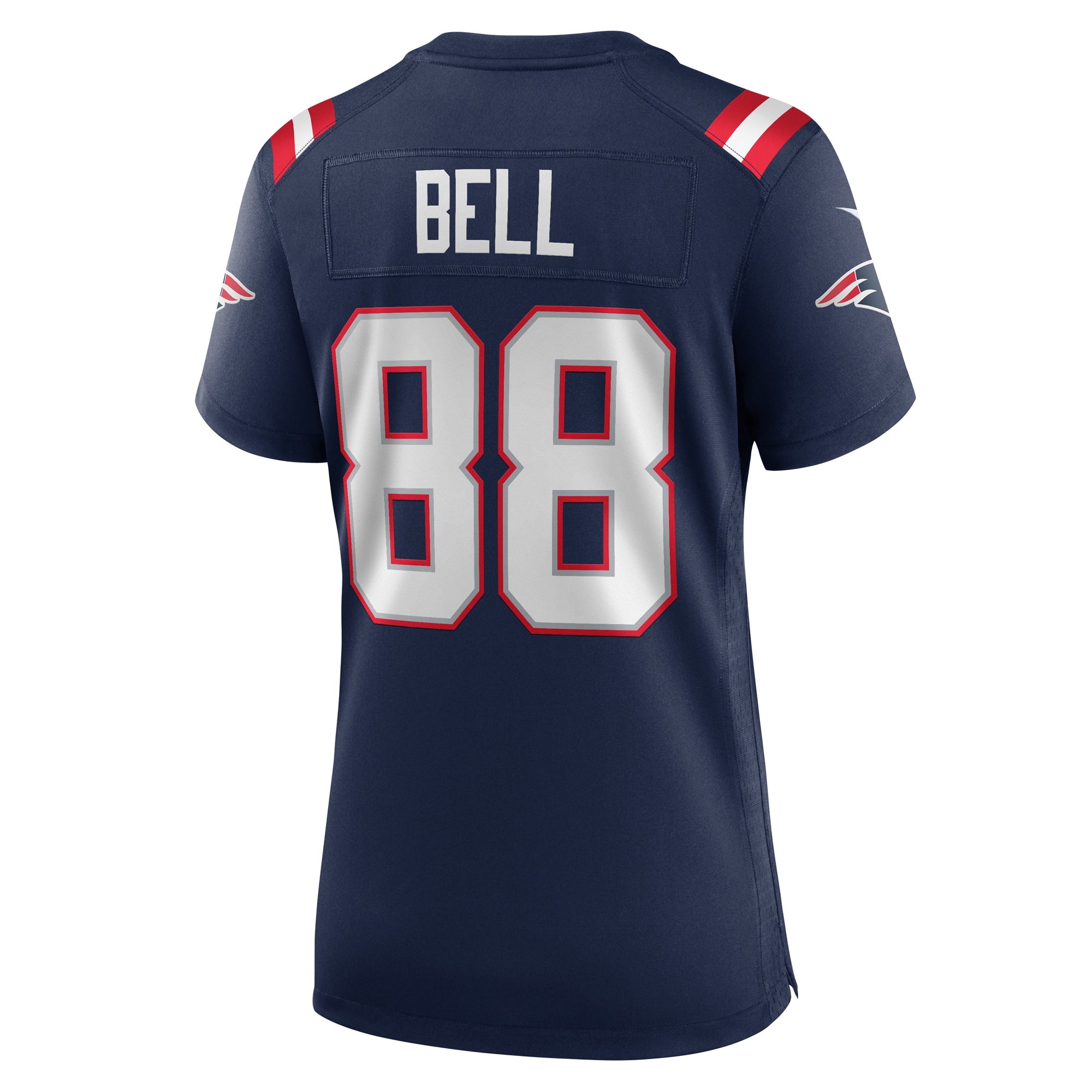 New England Patriots Jaheim Bell Navy Game NFL Jersey Women's
