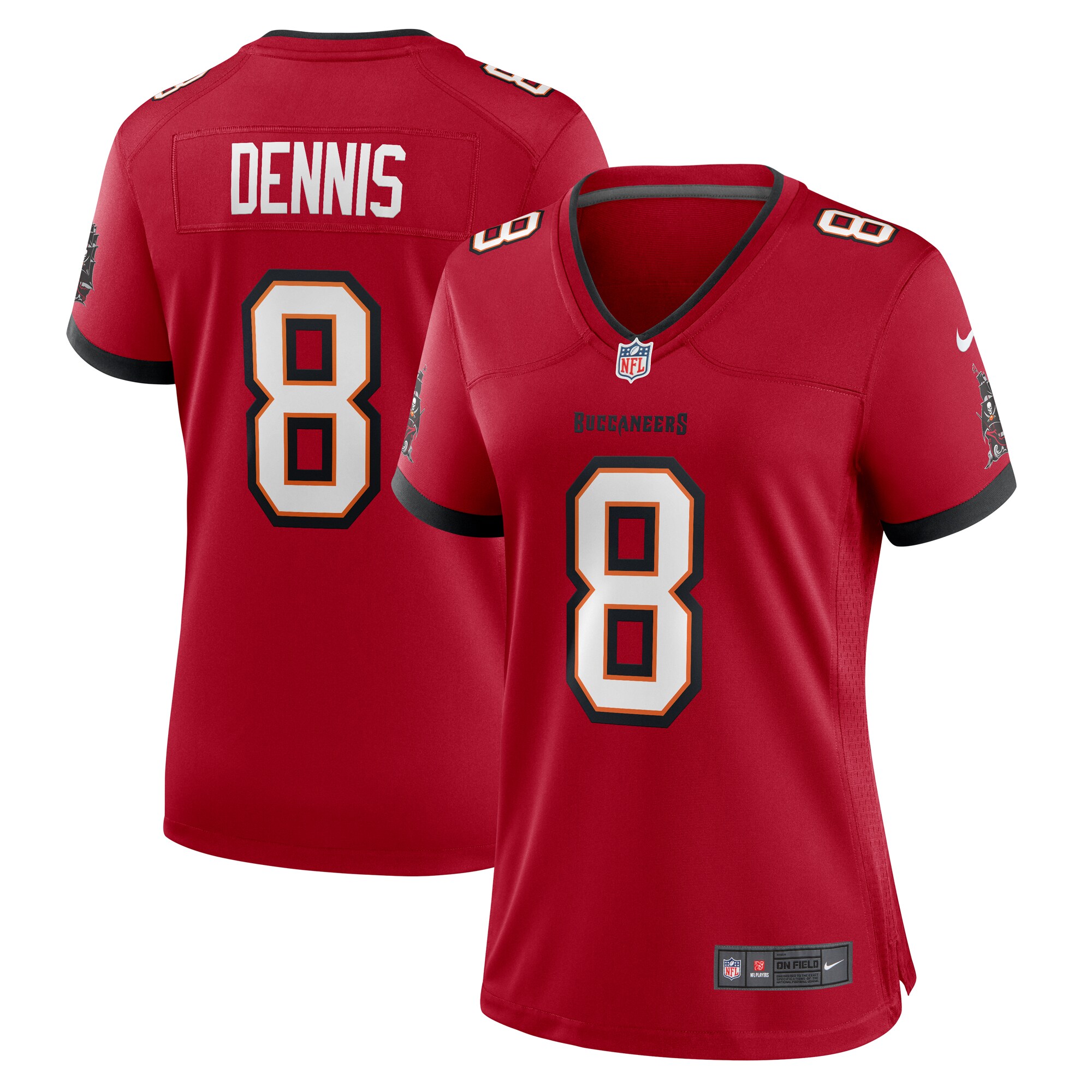 Tampa Bay Buccaneers SirVocea Dennis Red Game NFL Jersey Women's