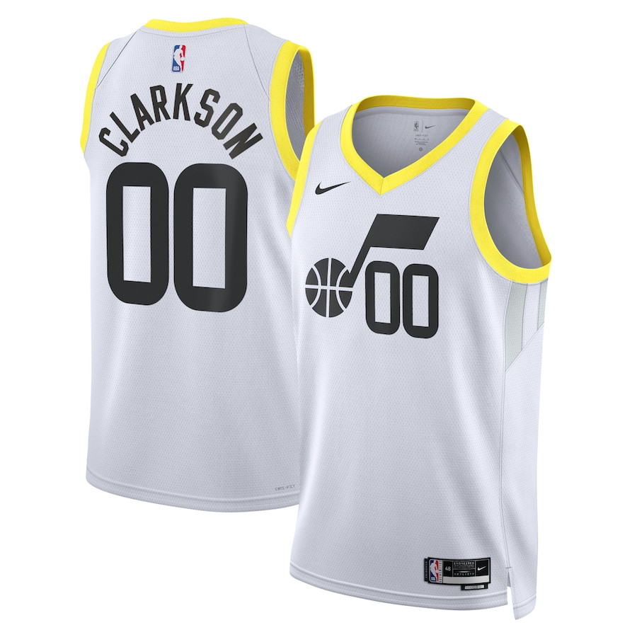 Jordan Clarkson 00 Utah Jazz Unisex Swingman Association Editio White NBA Jersey Unisex
