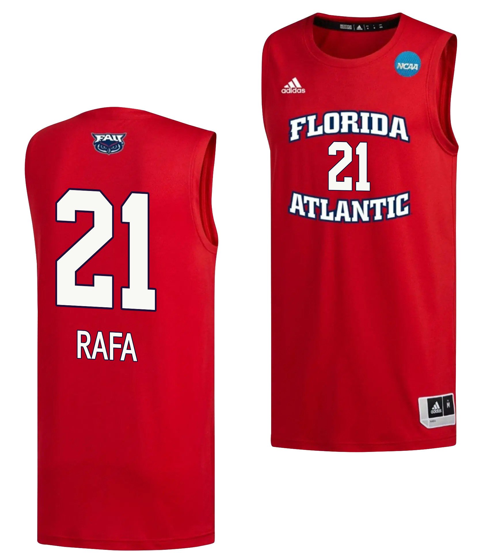 Alejandro Ralat 21 FAU Owls 2023 March Madness- Red NCAA Jersey Men's