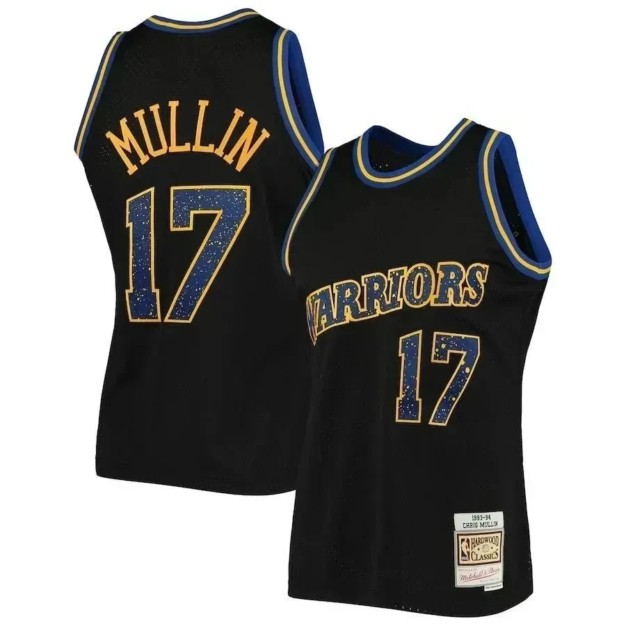 Chris Mullin Golden State Warriors Mitchell Ness Rings Collection Swingman Black NBA Jersey Men's