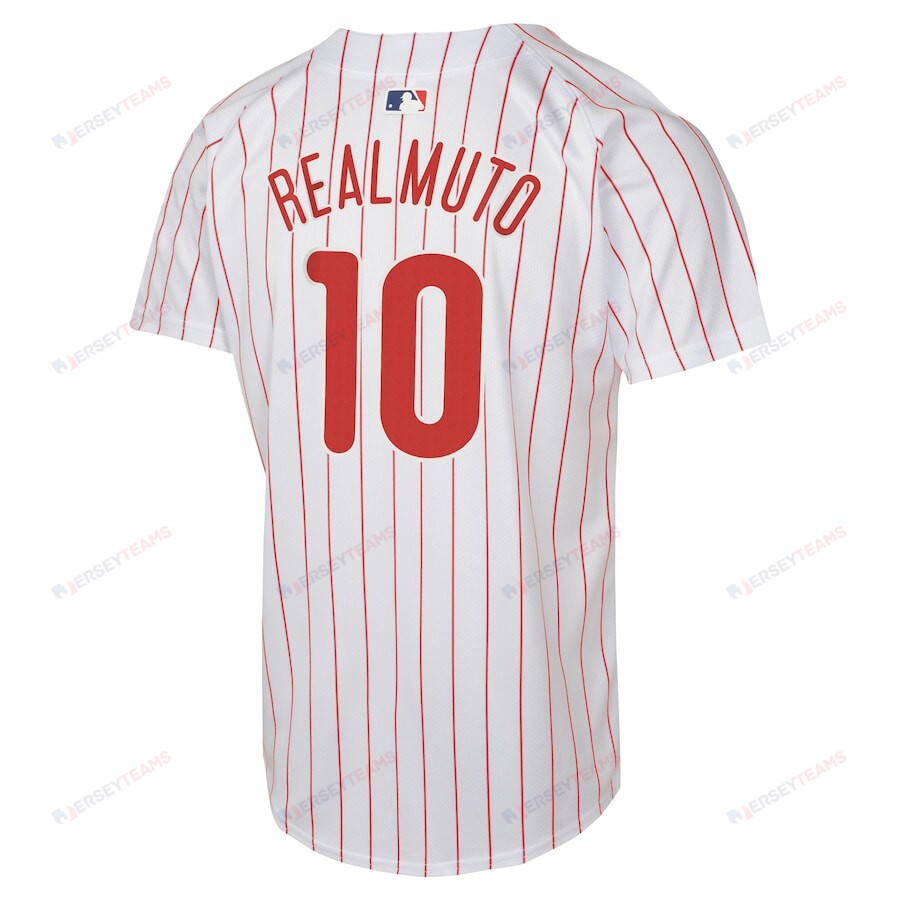 J.T. Realmuto 10 Philadelphia Phillies Home Game Player White MLB Jersey Youth