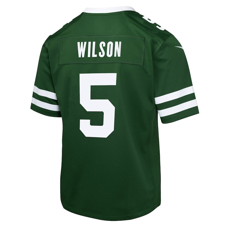 Garrett Wilson 5 New York Jets Game Legacy Green NFL Jersey Youth