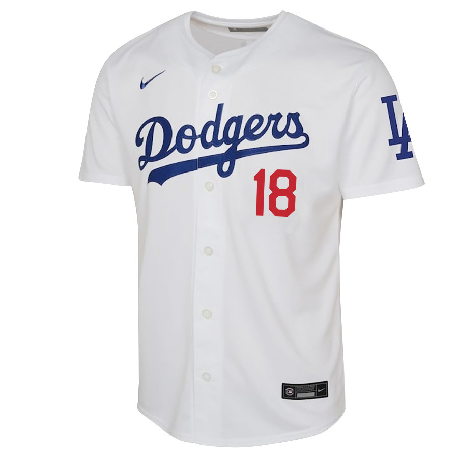 Yoshinobu Yamamoto 18 Los Angeles Dodgers Home White MLB Jersey Youth