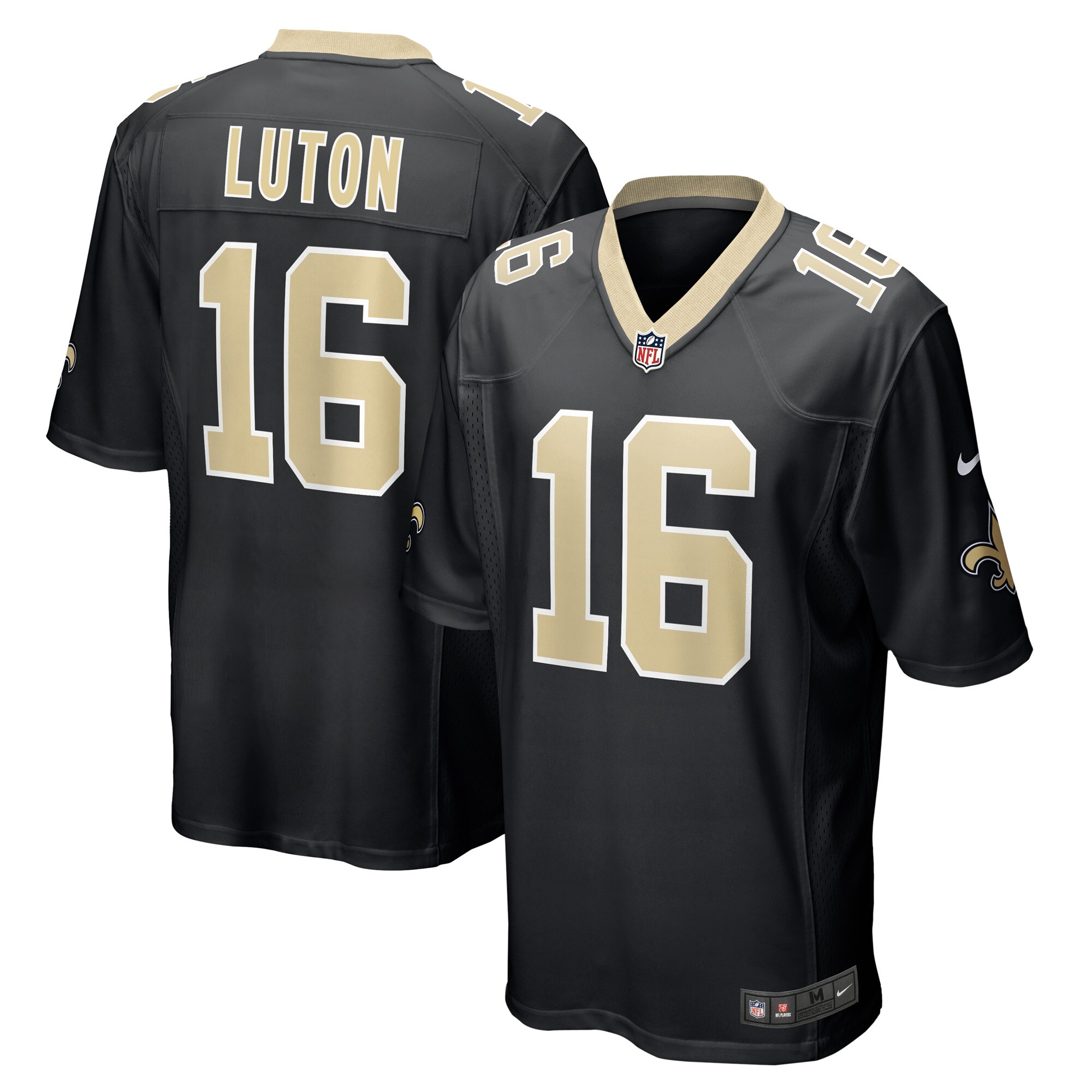 New Orleans Saints Jake Luton Black Game Player NFL Jersey Men's