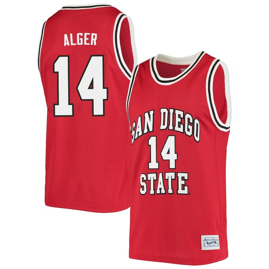 Cade Alger 15 San Diego State Aztecs 2023- Red NCAA Jersey Men's