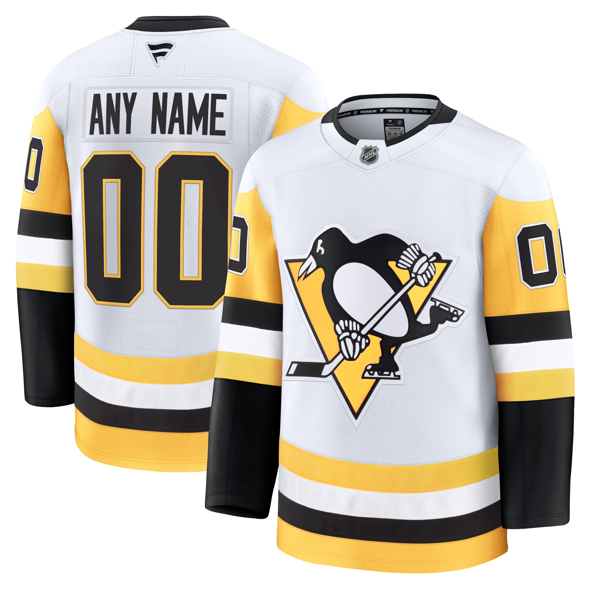 Pittsburgh Penguins White Away Premium Custom NHL Jersey Men's