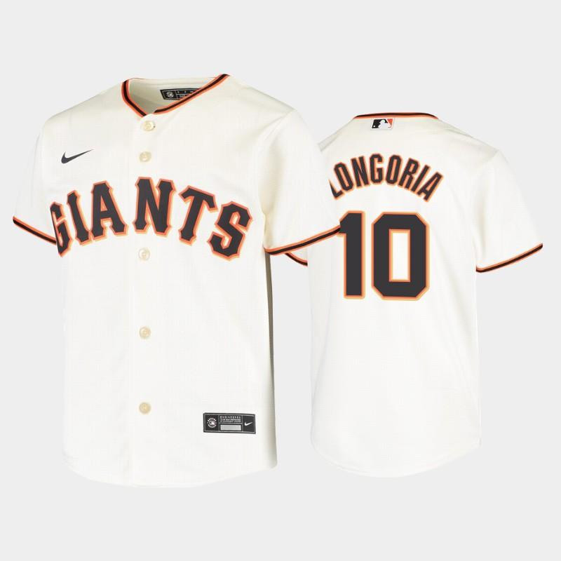 San Francisco Giants 10 Evan Longoria Cream Home MLB Jersey Youth