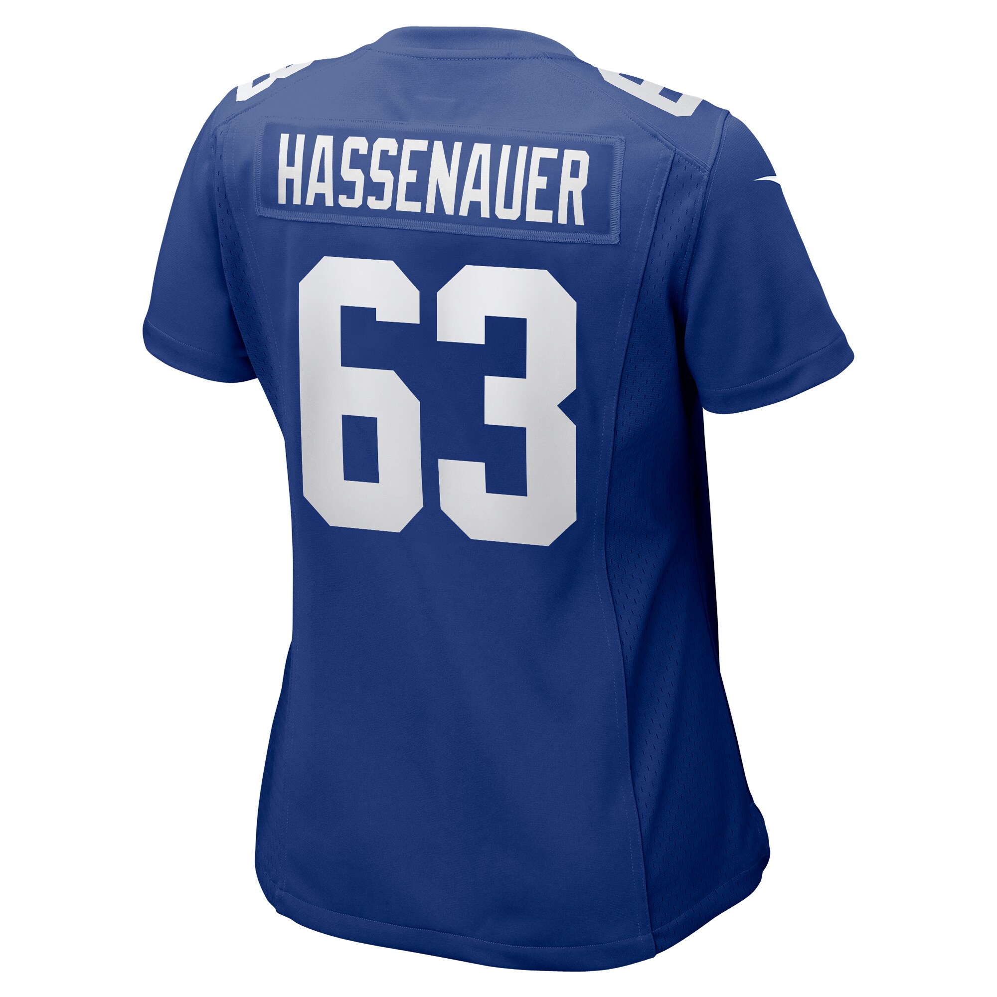 New York Giants JC Hassenauer Royal Team Game NFL Jersey Women's
