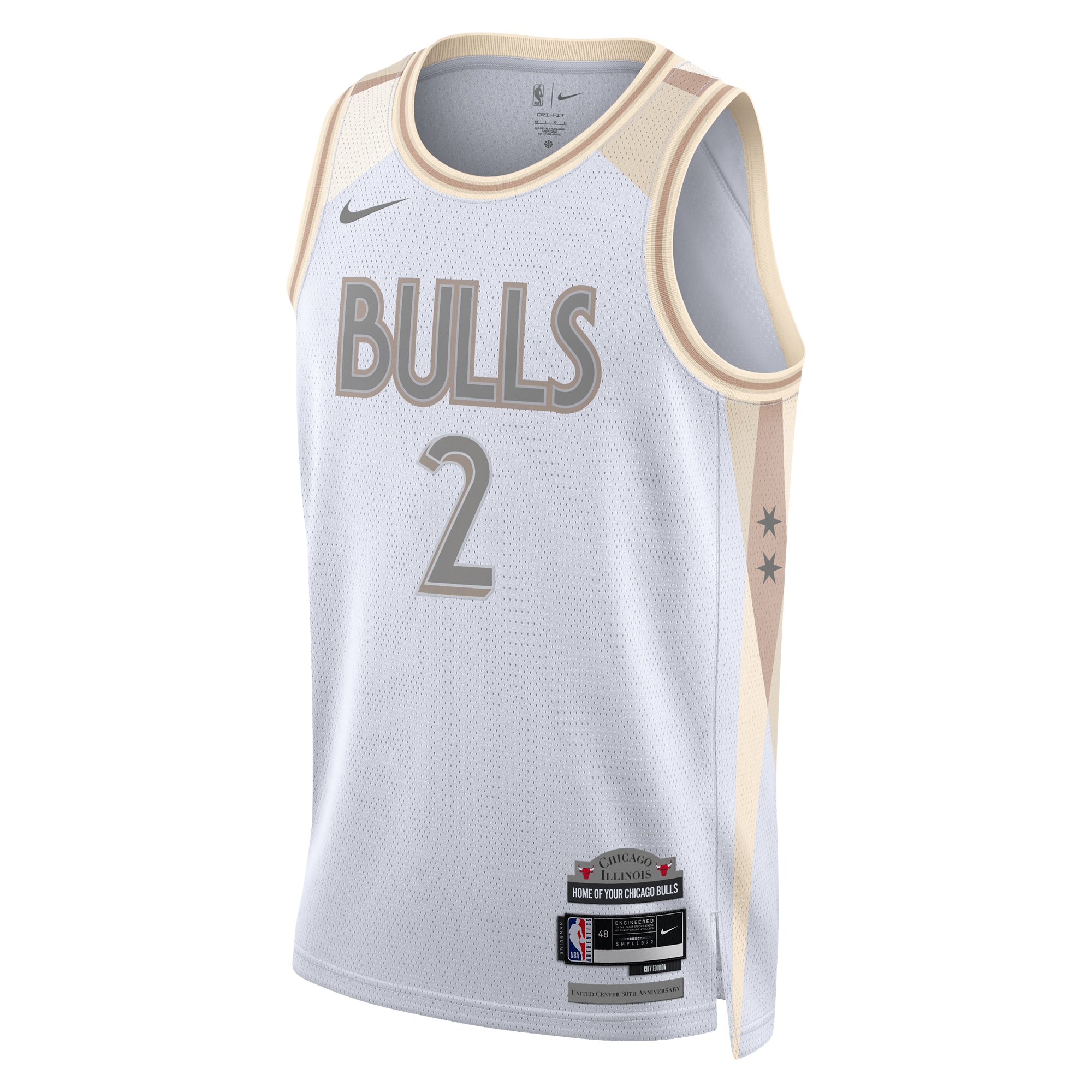 Chicago Bulls City Edition Swingman 202 White Lonzo Bal Unisex NBA Jersey Unisex