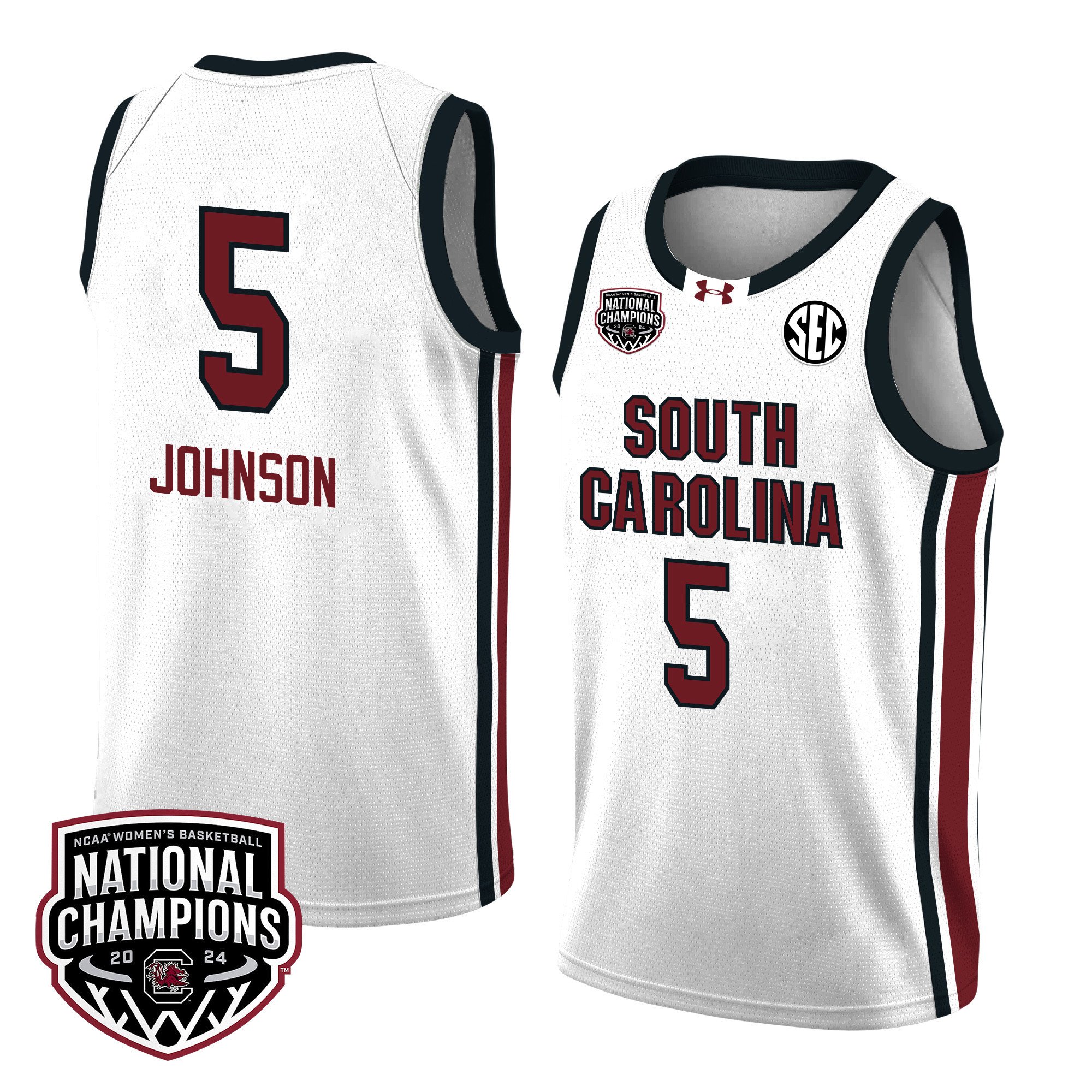 Tessa Johnson 5 South Carolina 2024 National Champions Patch Unisex NCAA Jersey Unisex