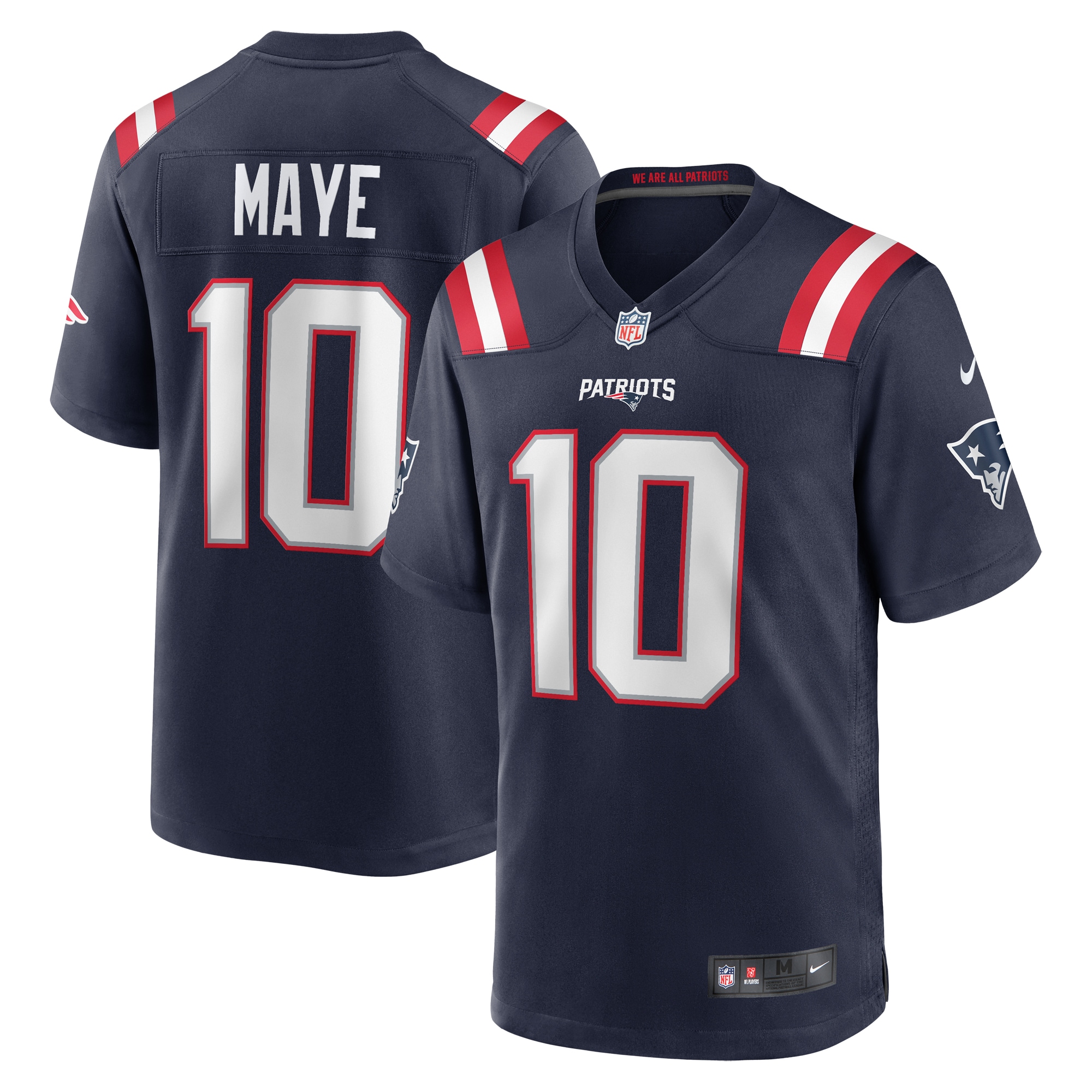 New England Patriots Drake Maye Navy Player Game NFL Jersey Men's