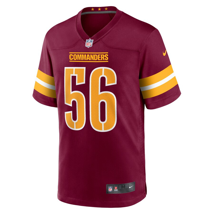 Jalen Harris 56 Washington Commanders Game Burgundy NFL Jersey Men's