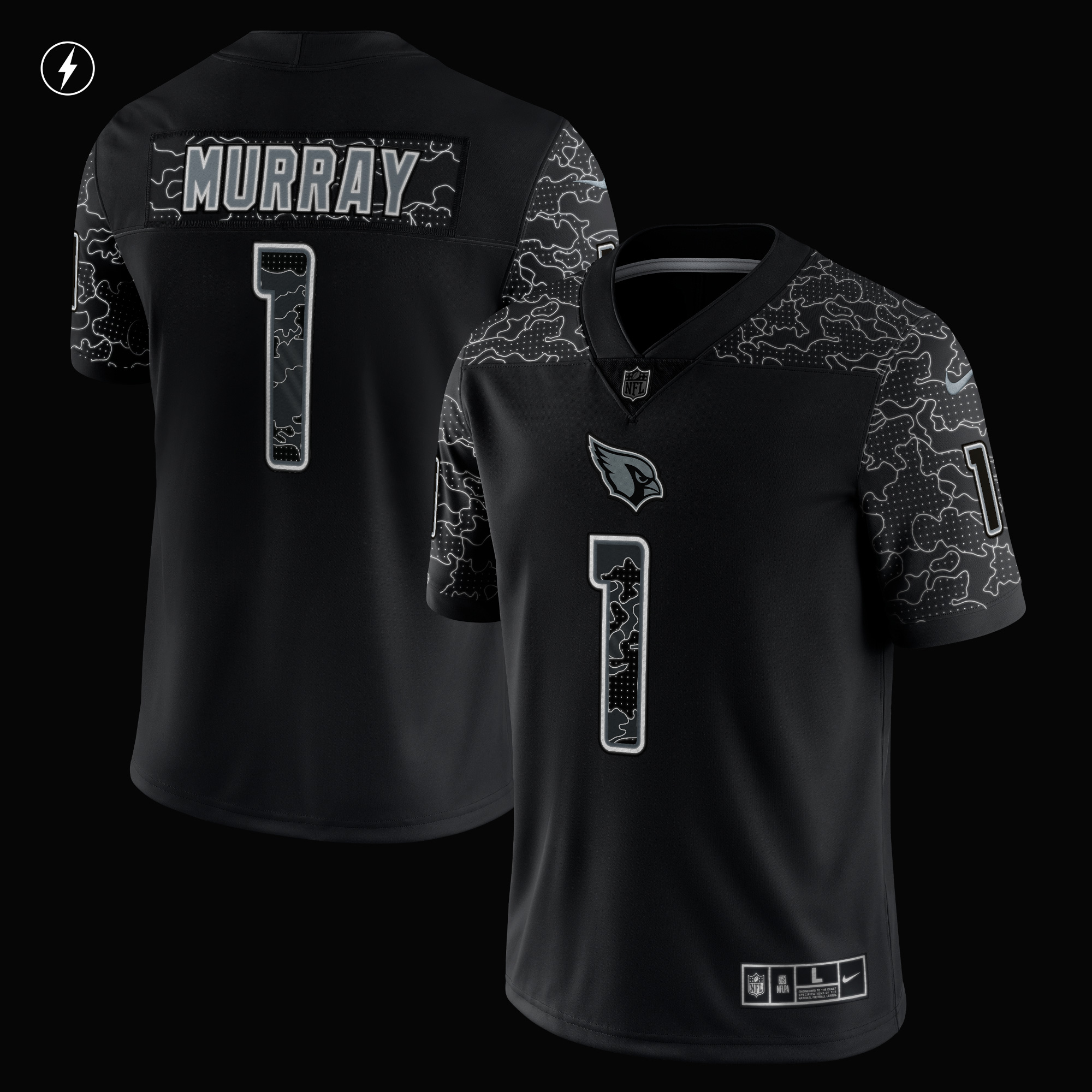 Arizona Cardinals Kyler Murray Black RFLCTV Limited NFL Jersey Men's