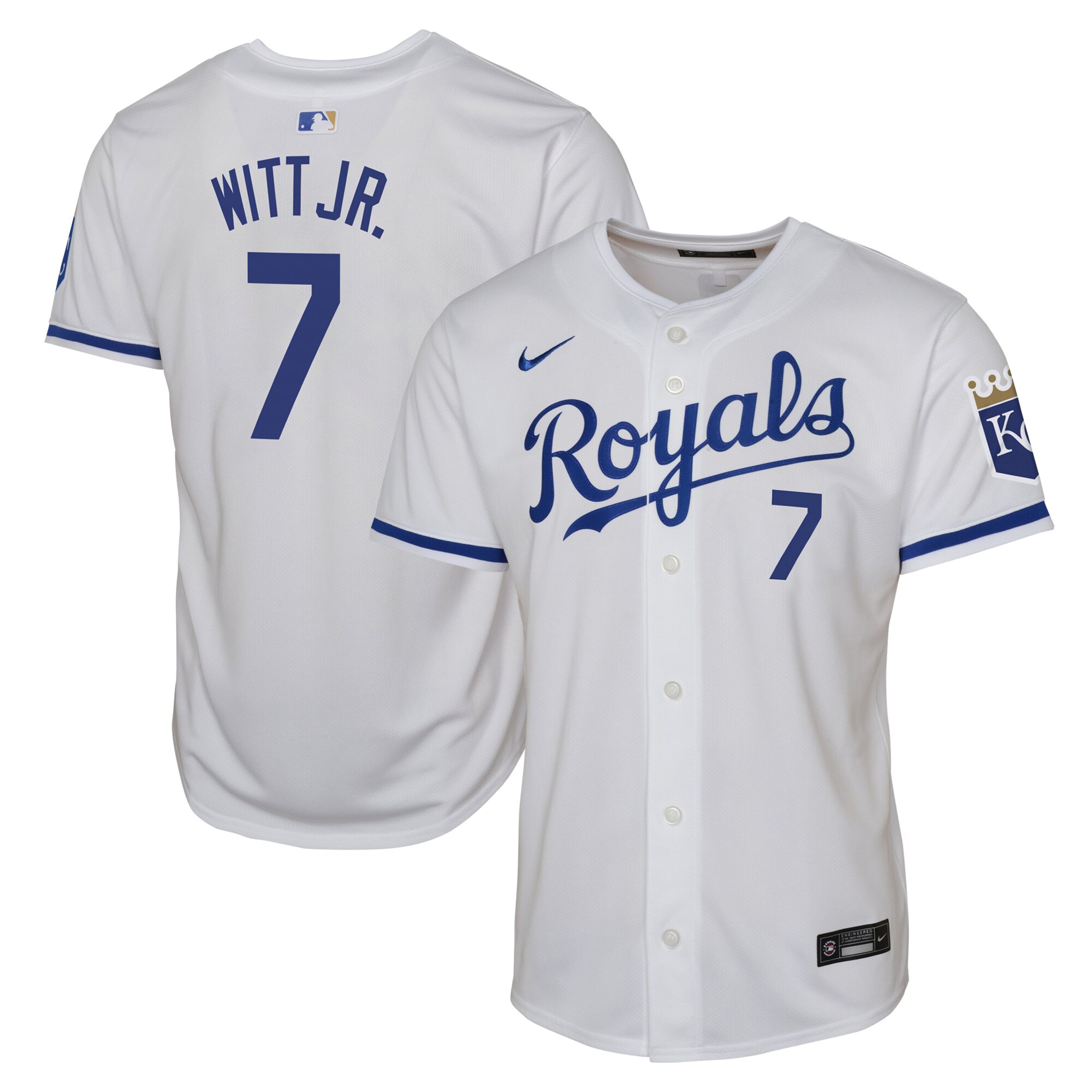 Kansas City Royals Bobby Witt Jr. White Home Limited Player MLB Jersey Youth