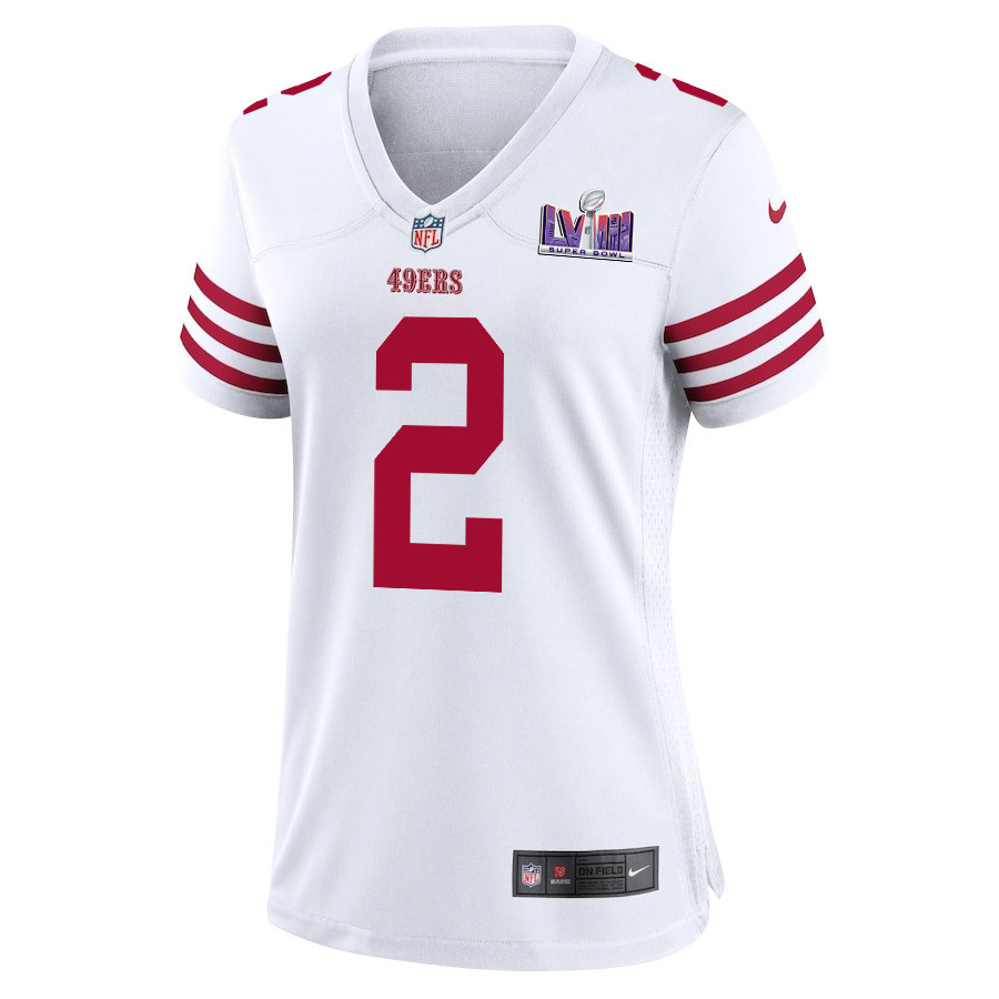 Deommodore Lenoir 2 San Francisco 49ers Super Bowl LVIII Patch Game White NFL Jersey Women's