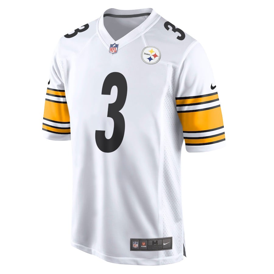 Russell Wilson 3 Pittsburgh Steelers Game White NFL Jersey Men's