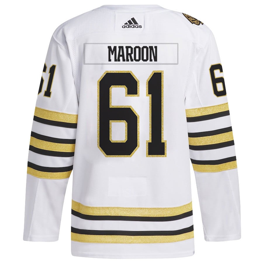 Pat Maroon 61 Boston Bruins 2024 Playoffs Patch Away White NHL Jersey Men's