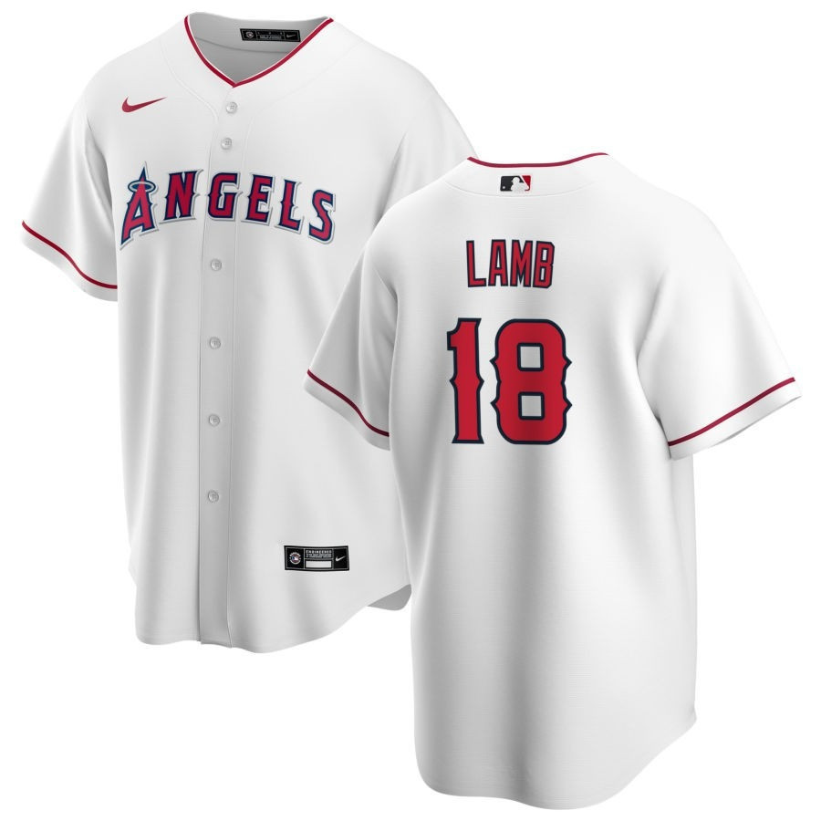 Jake Lamb 18 Los Angeles Angels Home White MLB Jersey Men's