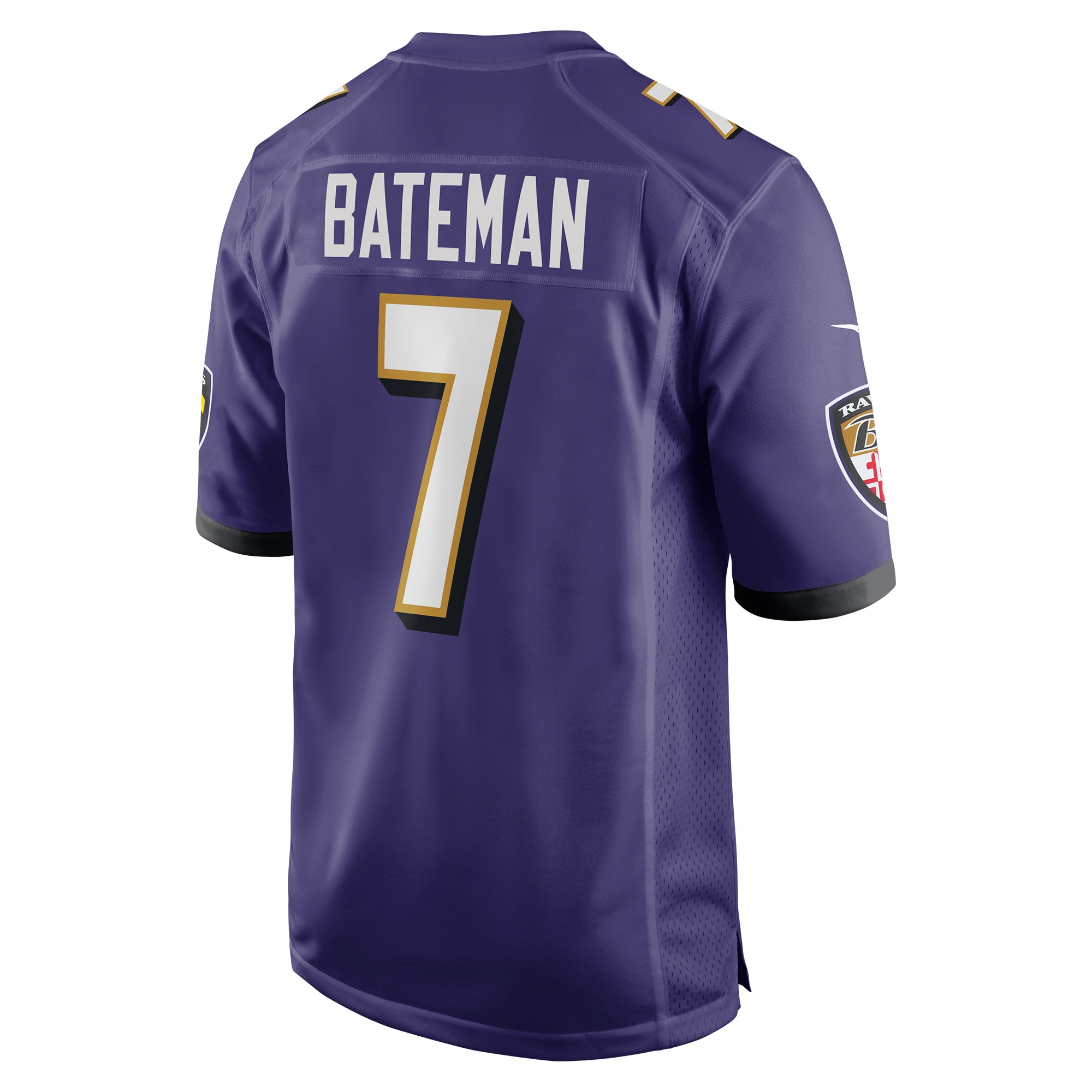 Baltimore Ravens Rashod Bateman Purple Game Player NFL Jersey Men's