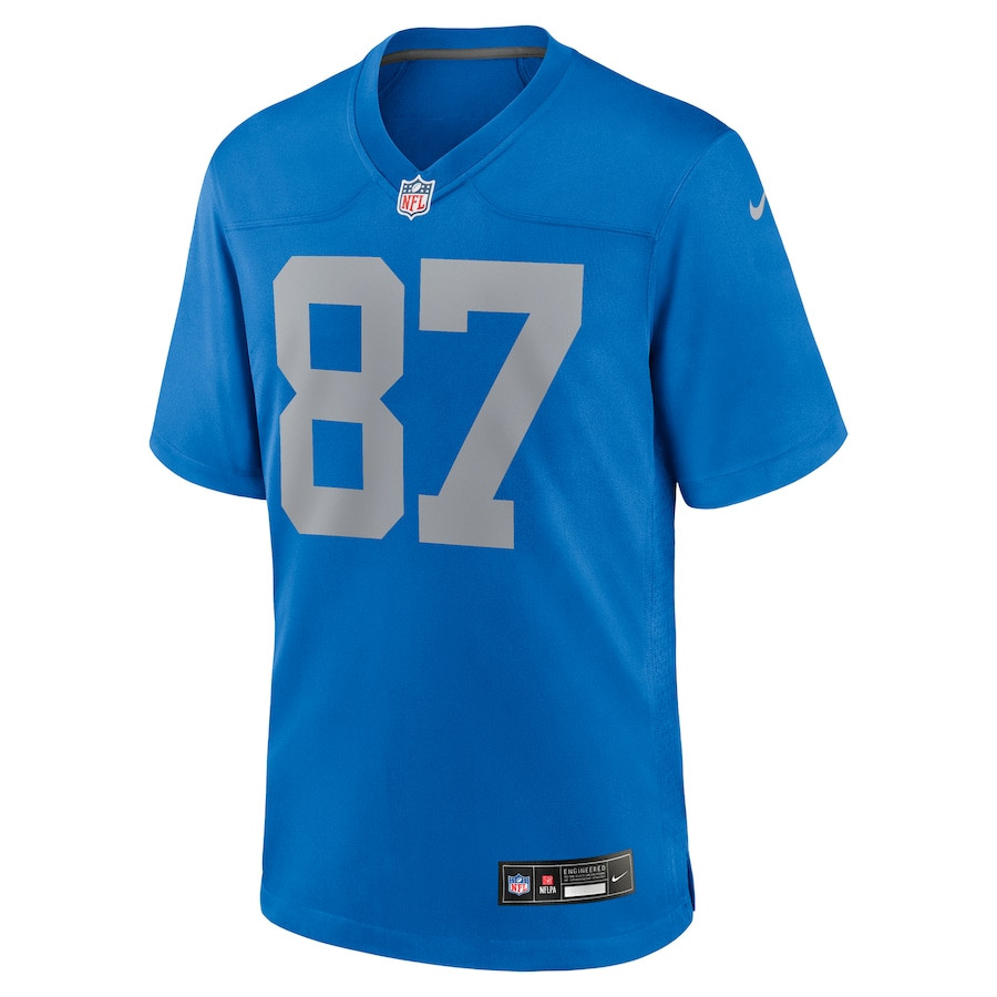 Sam LaPorta 87 Detroit Lions Alternate Game Blue NFL Jersey Men's