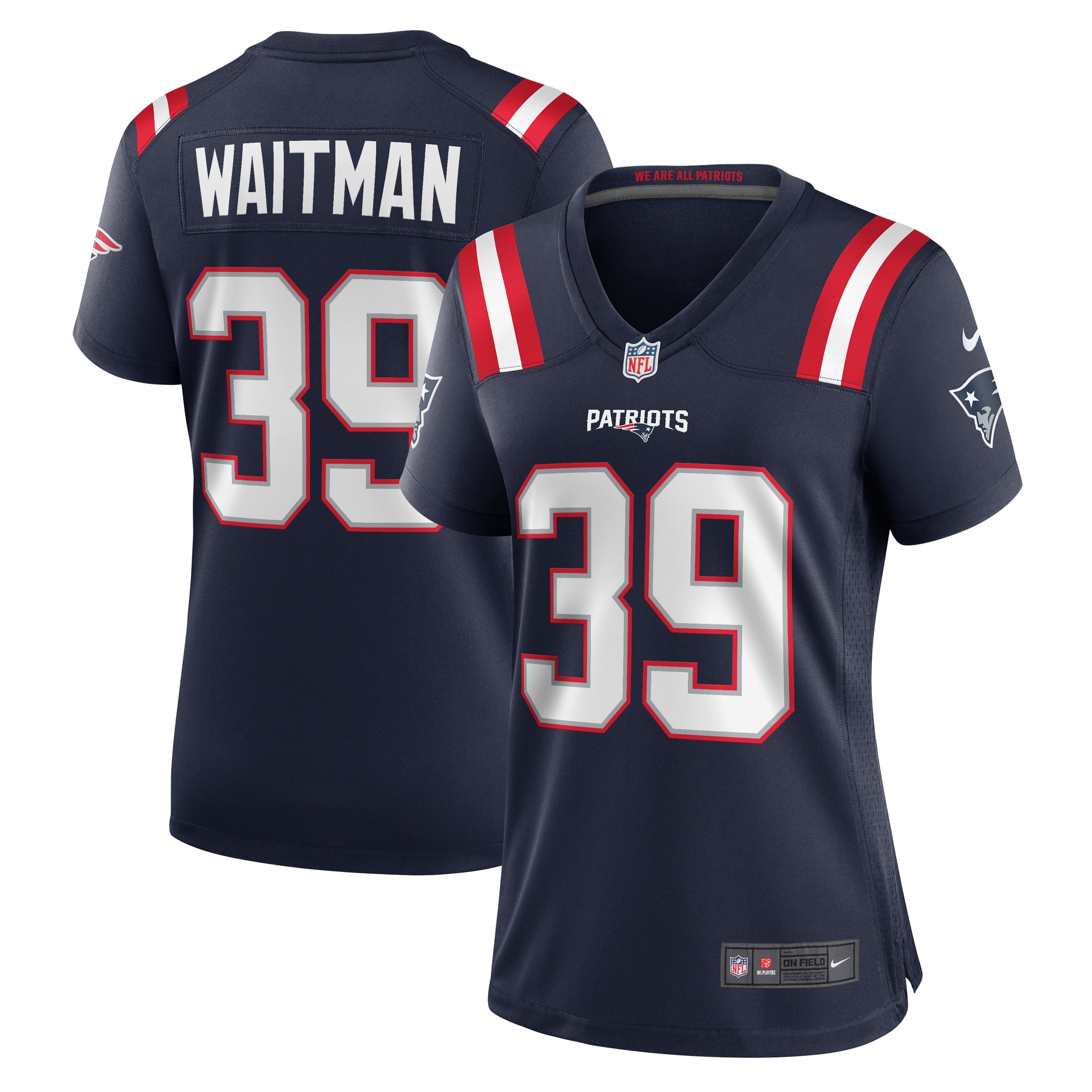 New England Patriots Corliss Waitman Navy Team Game NFL Jersey Women's