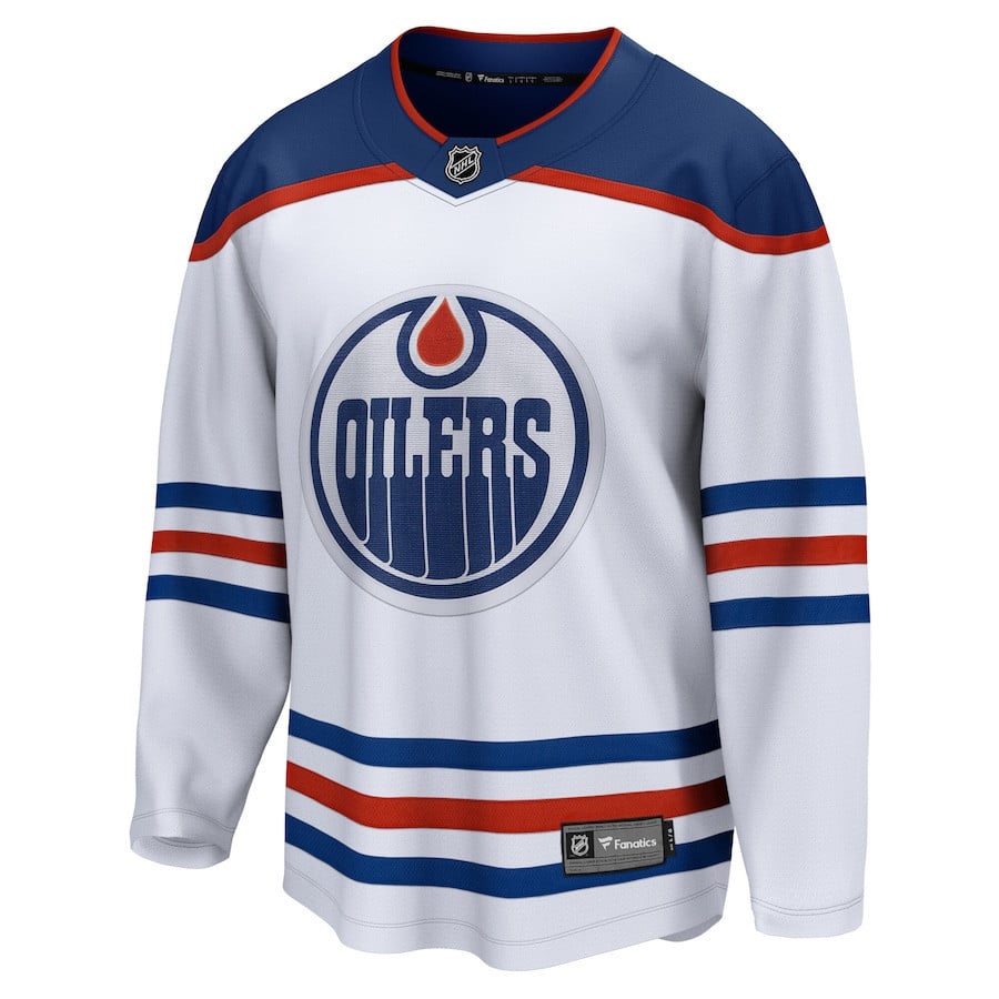 Edmonton Oilers Away Breakaway White NHL Jersey Men's