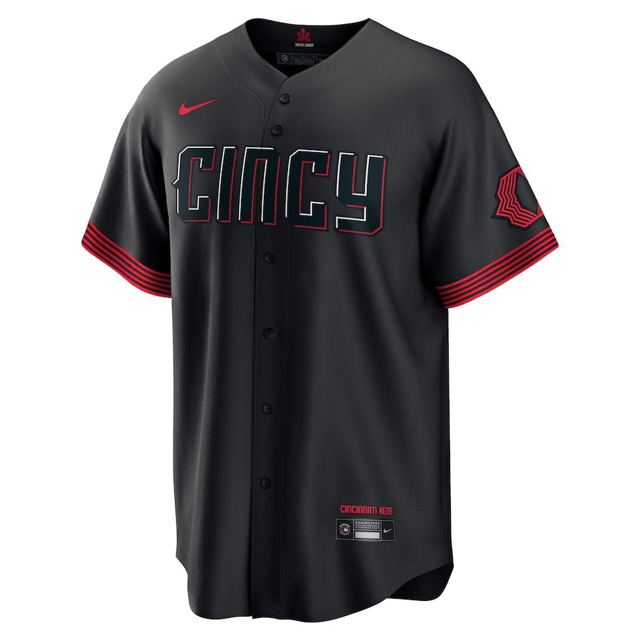 Tyler Stephenson 37 Cincinnati Reds 2023 City Connect Black MLB Jersey Men's