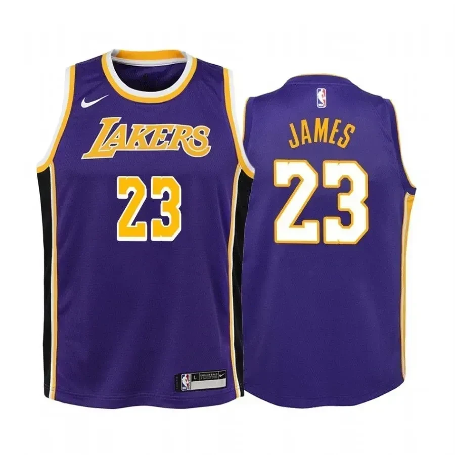 Lebron James Los Angeles Lakers Purple Statet NBA Jersey Youth