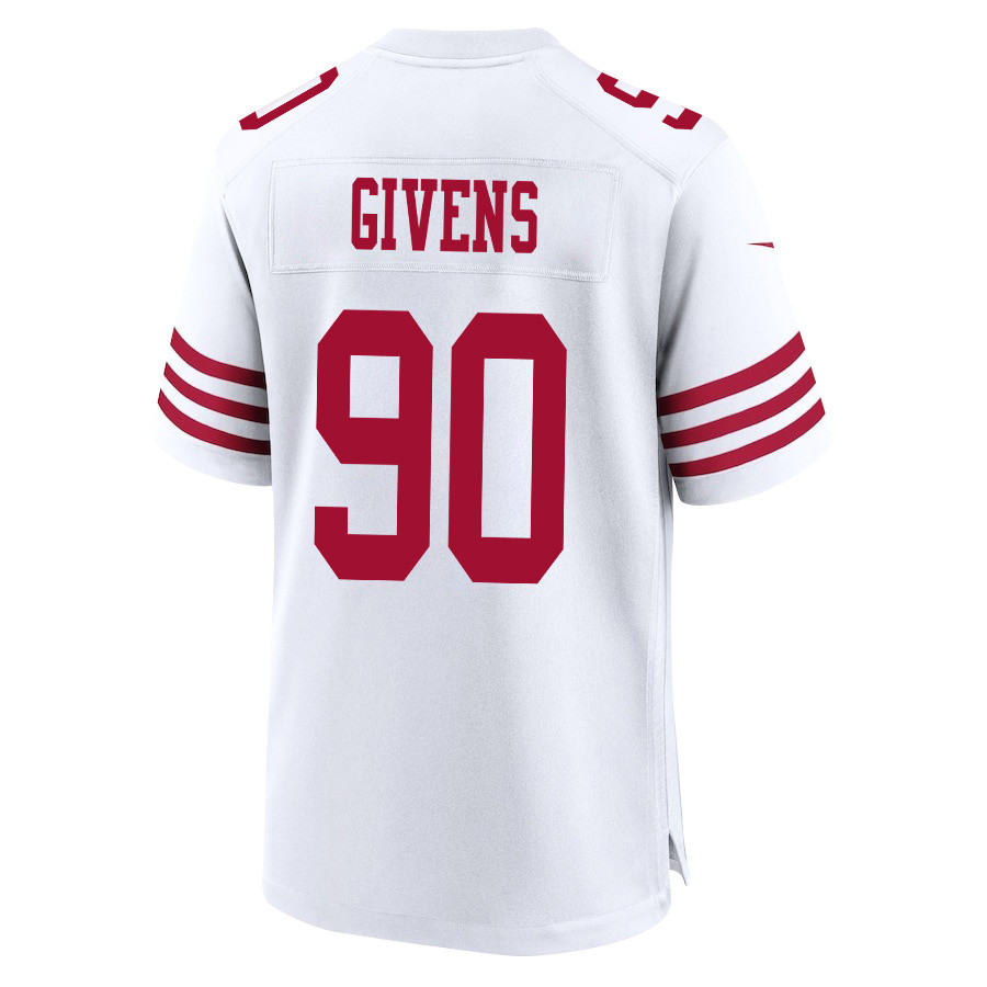 Kevin Givens 90 San Francisco 49ers Super Bowl LVIII Patch Game White NFL Jersey Men's