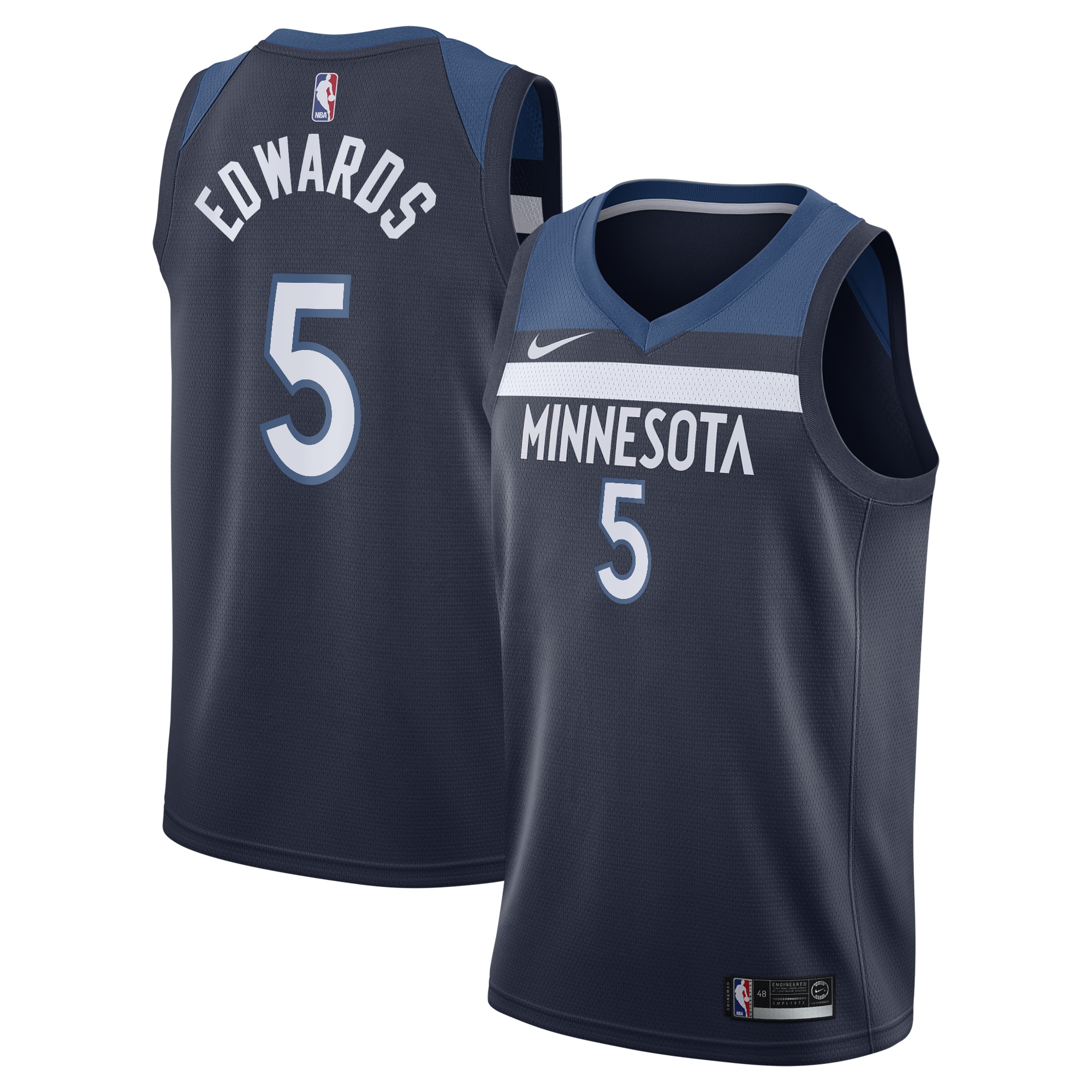 Minnesota Timberwolves Icon Edition Swingman Navy Anthony Edward NBA Jersey Youth