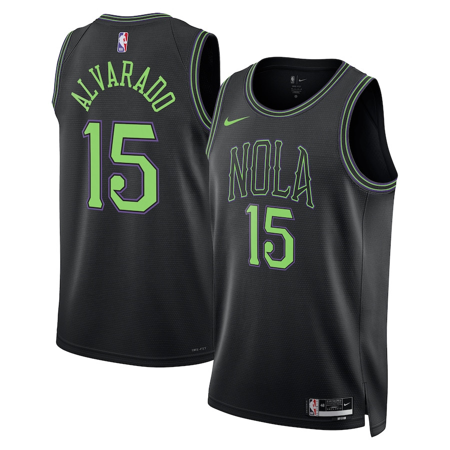 Jose Alvarado 15 New Orleans Pelicans 2023/24 City Edition Swingman Black NBA Jersey Men's